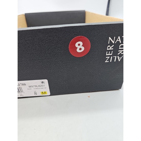 Naturalizer Veva Saddle Tan Leather Block Heel Sandals I8979L4201 Size 8 EUC - Picture 4 of 6